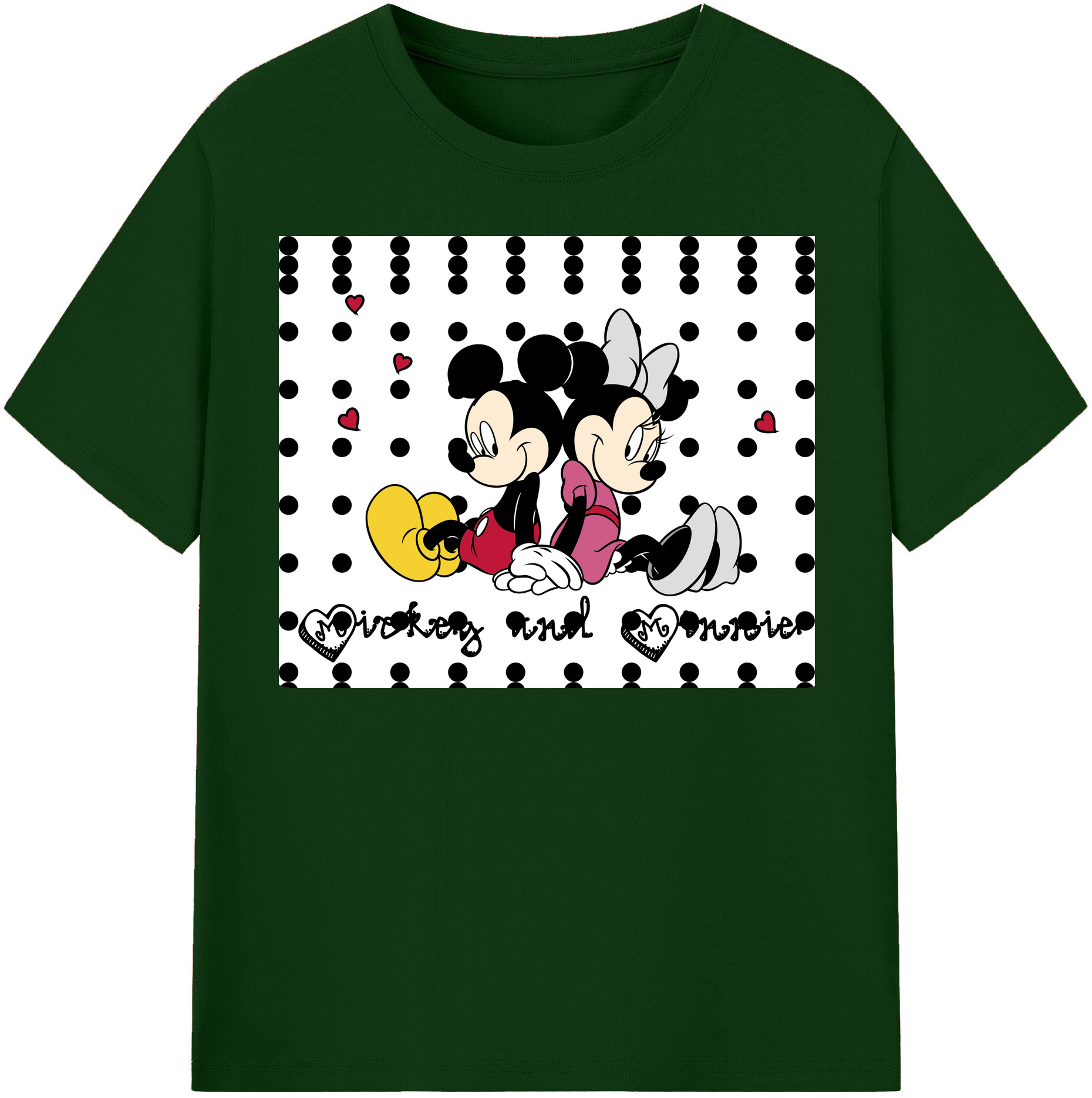 （画像用） ミッキーマウス Mickey Mouse 綿100％半袖Tシャツ（フロントプリント）